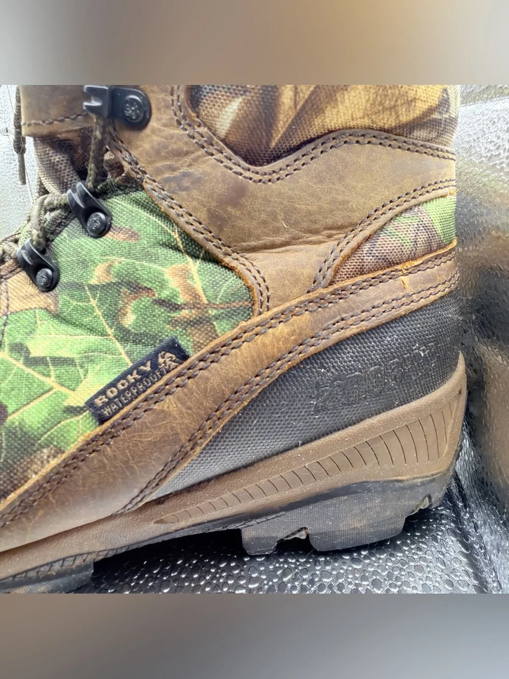 Rocky Men's Camouflage Hunting Boots - Green/Brown/Black